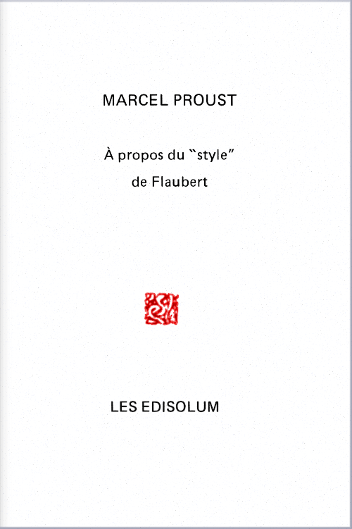 Couverture : À propos du style de Flaubert (par Marcel Proust)