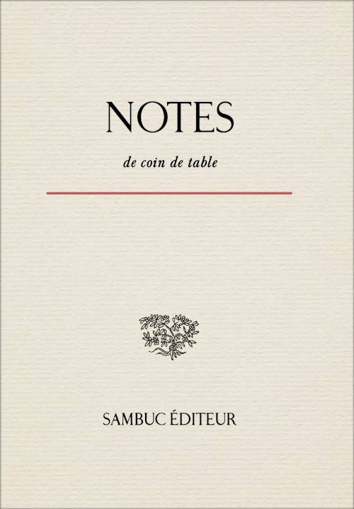 (Couverture : Papeterie Sambuc : Notes de coin de table)